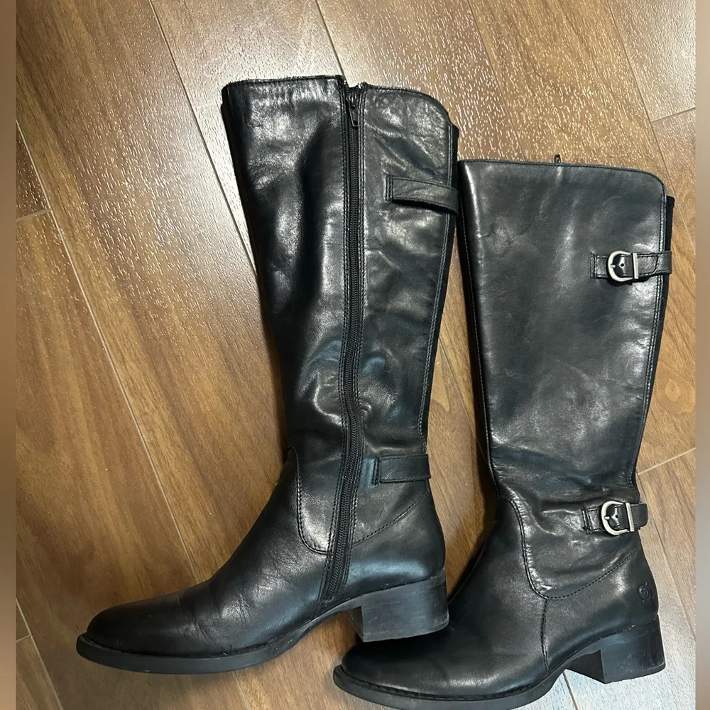 Waterproof Blondo Wide Calf Leather Under Knee Boots